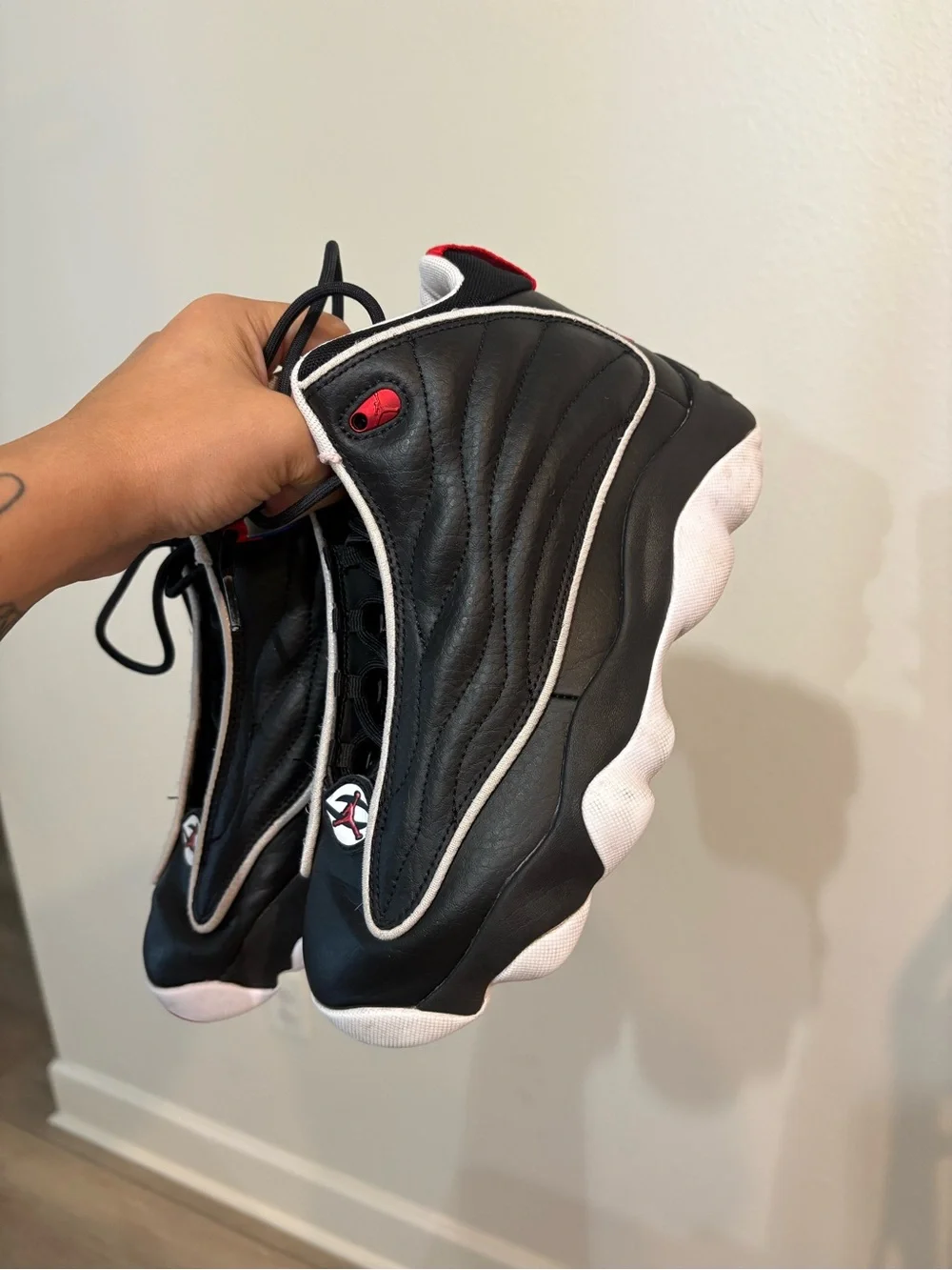 Jordan Retro Black, White & Red Low-Top Sneakers